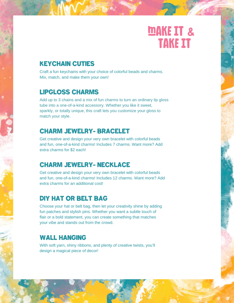 Make it & Take it Menu
